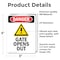 Signmission Gate Opens Out, 3.5 in W x Rectangle, Vinyl Decal OS-2PACK-DS-D-35-V-1722 - alternate 6
